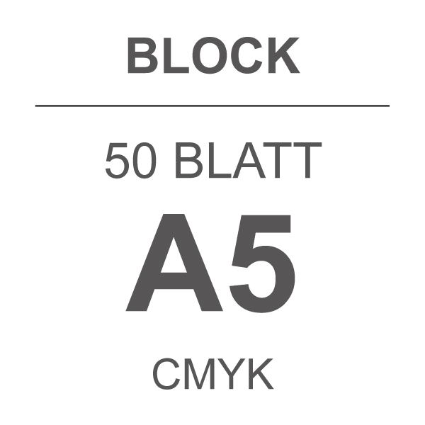 BLOCK A5, 50 Blatt, CMYK, Offsetpapier