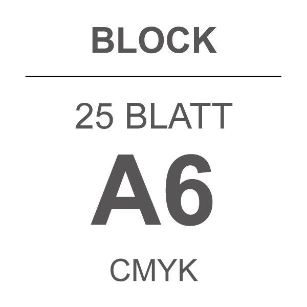 BLOCK A6, 25 Blatt, CMYK, Offsetpapier