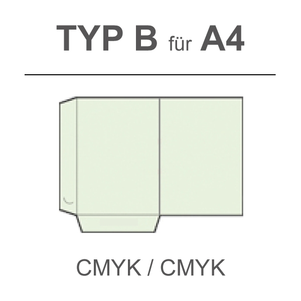 Mappe Typ B, A4 mit Laschen, 4/4, BD MAXI