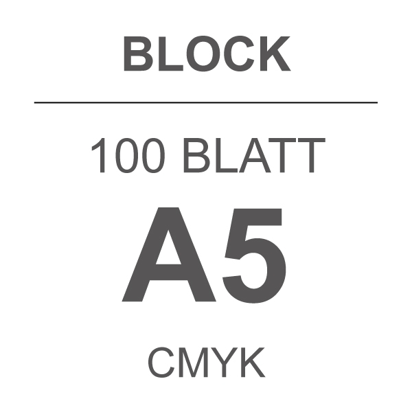 BLOCK A5, 100 Blatt, CMYK, Offsetpapier