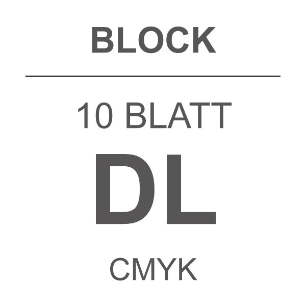 BLOCK DL, 10 Blatt, CMYK, Offsetpapier