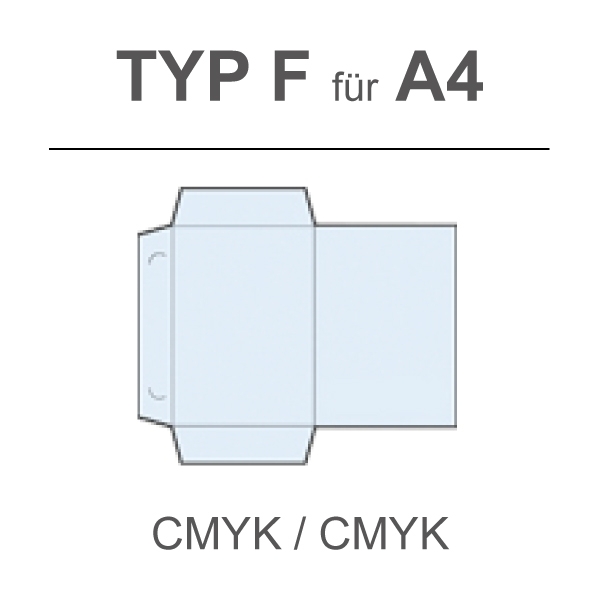 Mappe Typ F, A4 mit Laschen, 4/4, BD MAXI