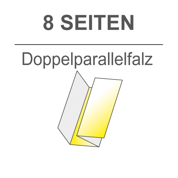 Falzflyer, 08 Seiten, A6, Doppelparallelfalz, Bilderdruck MAXI